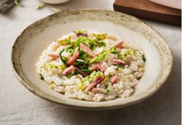 Risotto con pipeto, raspadura di foie gras e balsamico