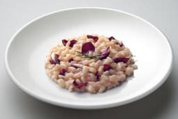 Semi di orzo risottati, radicchio e pancetta