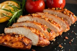 Petto di faraona cotta nel fumo di alloro e ginepro, insalata di Cesare saltata